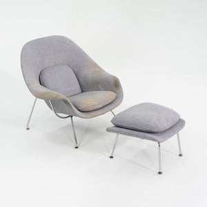 1960s Eero Saarinen for Knoll Womb Lounge Chair and Ottoman for Reupholstery, Model 70L