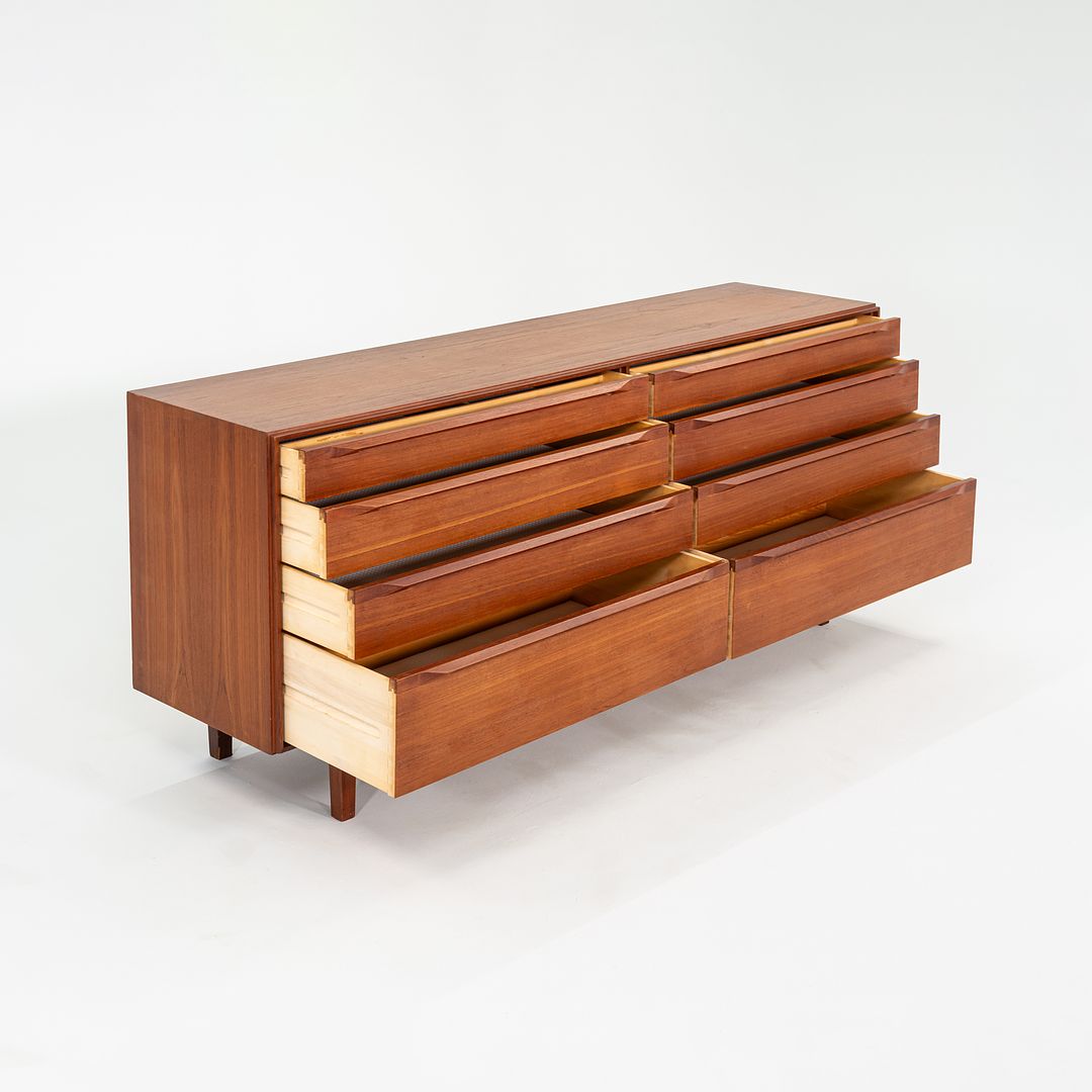 1960s Ib Kofod Larsen for Fredericia Moblefabrik Teak Eight Drawer Dresser / Cabinet