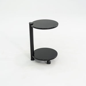 1980s Pace Collection Black Lacquered Occasional End Table on Casters