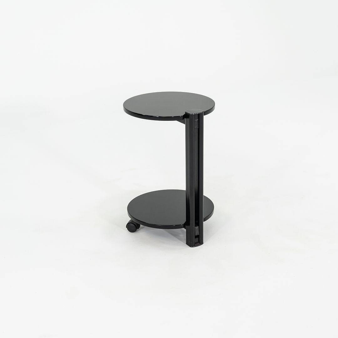 1980s Pace Collection Black Lacquered Occasional End Table on Casters