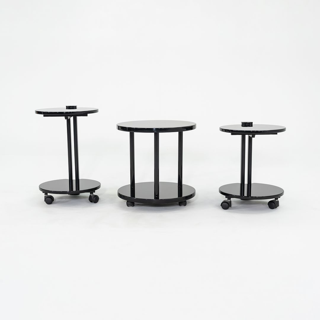 1980s Pace Collection Black Lacquered Occasional End Table on Casters