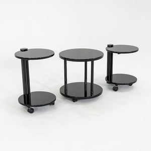 1980s Pace Collection Black Lacquered Occasional End Table on Casters