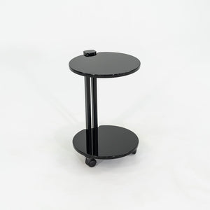 1980s Pace Collection Black Lacquered Occasional End Table on Casters