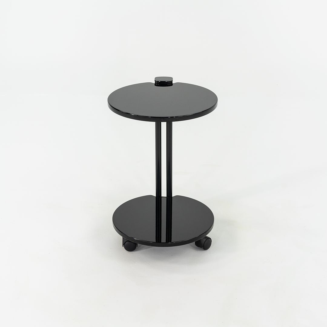 1980s Pace Collection Black Lacquered Occasional End Table on Casters