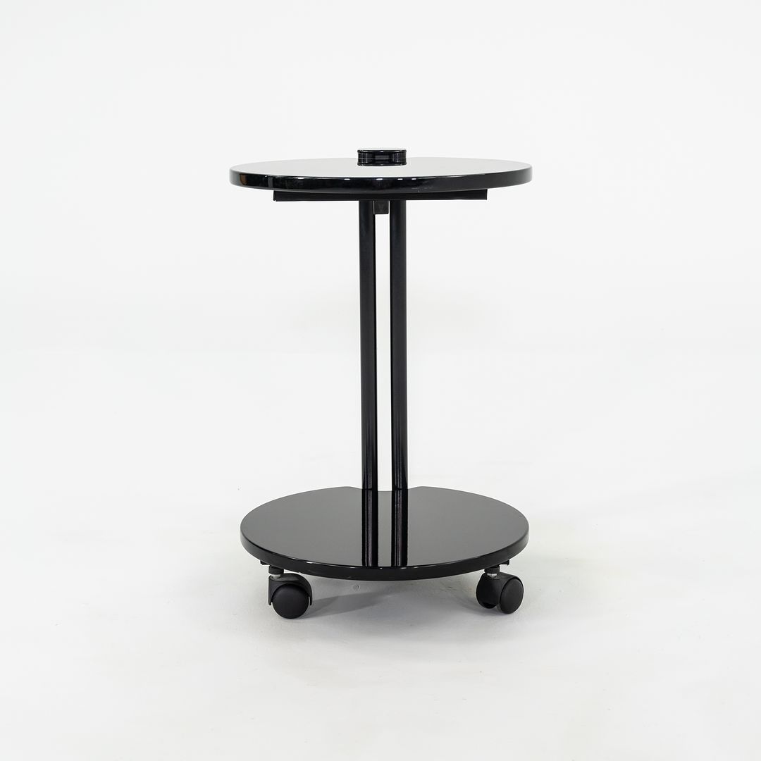 1980s Pace Collection Black Lacquered Occasional End Table on Casters