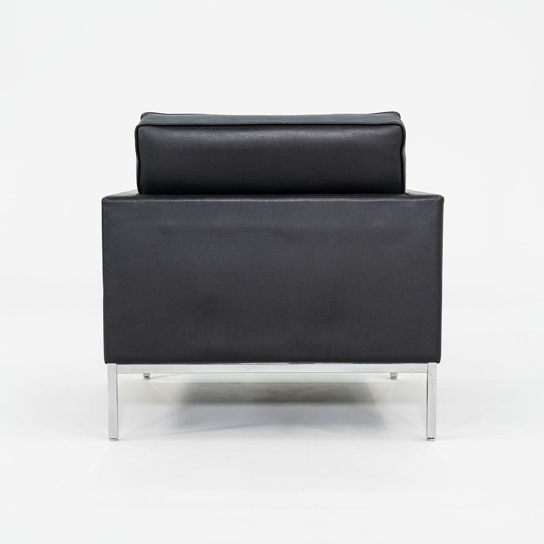 2019 Florence Knoll Club Lounge Chair in Black Leather with Polished Chrome Base 4x Available