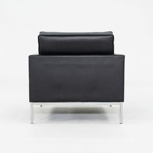 2019 Florence Knoll Club Lounge Chair in Black Leather with Polished Chrome Base 2x Available