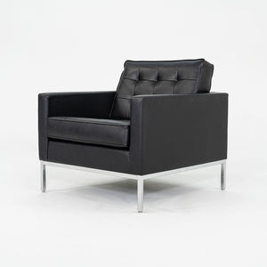 2019 Florence Knoll Club Lounge Chair in Black Leather with Polished Chrome Base 4x Available