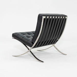 1987 Mies van der Rohe for Knoll Barcelona Lounge Chair in Black Leather and Stainless Steel