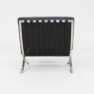 1987 Mies van der Rohe for Knoll Barcelona Lounge Chair in Black Leather and Stainless Steel