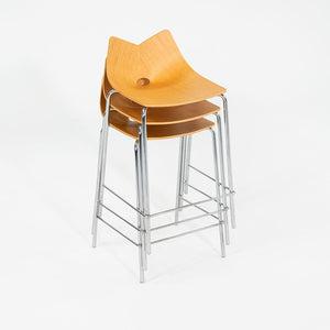 2006 Allermuir Limited Counter Stool in Oak and Chromed Steel 12x Available