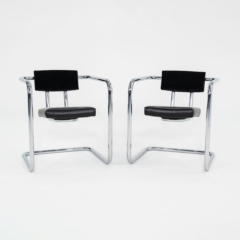 1974 Pair of Charles Pfister for Metropolitan Steel and Cantilever Dining Arm Chairs from Sears Tower