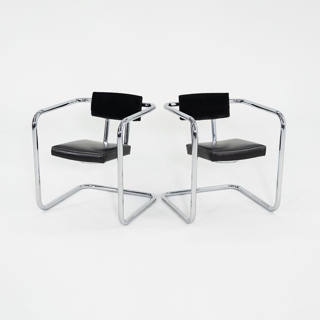 1974 Pair of Charles Pfister for Metropolitan Steel and Cantilever Dining Arm Chairs from Sears Tower