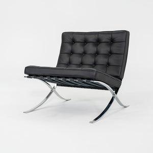 2010s Mies van der Rohe for Knoll Barcelona Lounge Chairs in Black Leather and Chromed Steel 3x Available