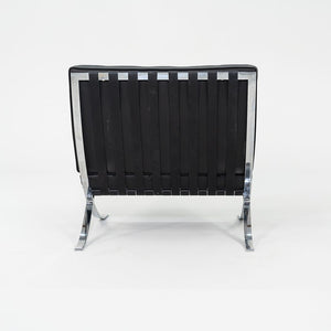 SOLD 2010s Mies van der Rohe for Knoll Barcelona Lounge Chairs in Black Leather and Chromed Steel 3x Available