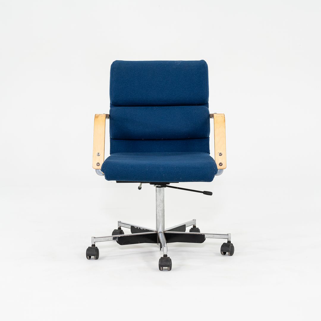 1980s Plaano Chair by Yrjo Kukkapuro for Avarte in Birch with Blue Fabric & Pneumatic Base