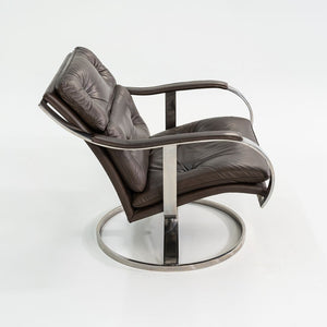 1998 Pair of 455 Series Lounge Chairs by Gardner Leaver and John Portman for Steelcase in Brown Leather