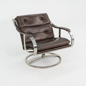 1998 Pair of 455 Series Lounge Chairs by Gardner Leaver and John Portman for Steelcase in Brown Leather