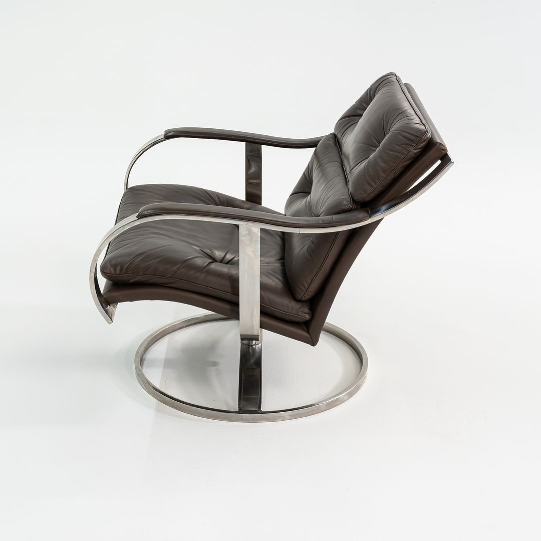 1998 Pair of 455 Series Lounge Chairs by Gardner Leaver and John Portman for Steelcase in Brown Leather