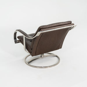 1998 Pair of 455 Series Lounge Chairs by Gardner Leaver and John Portman for Steelcase in Brown Leather