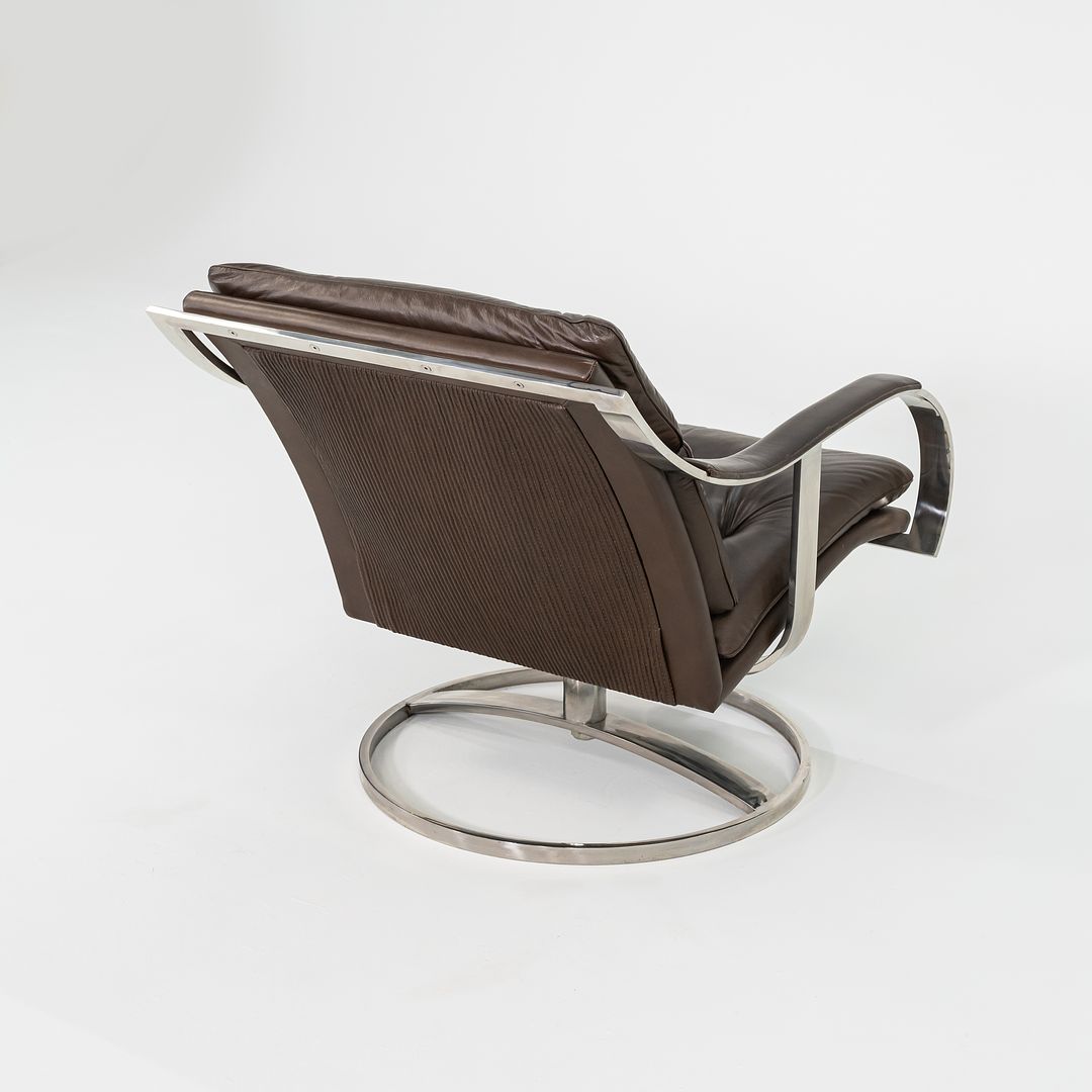 1998 Pair of 455 Series Lounge Chairs by Gardner Leaver and John Portman for Steelcase in Brown Leather