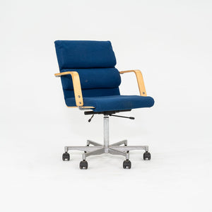 1980s Plaano Chair by Yrjo Kukkapuro for Avarte in Birch with Blue Fabric & Pneumatic Base