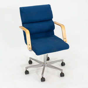 1980s Plaano Chair by Yrjo Kukkapuro for Avarte in Birch with Blue Fabric & Pneumatic Base