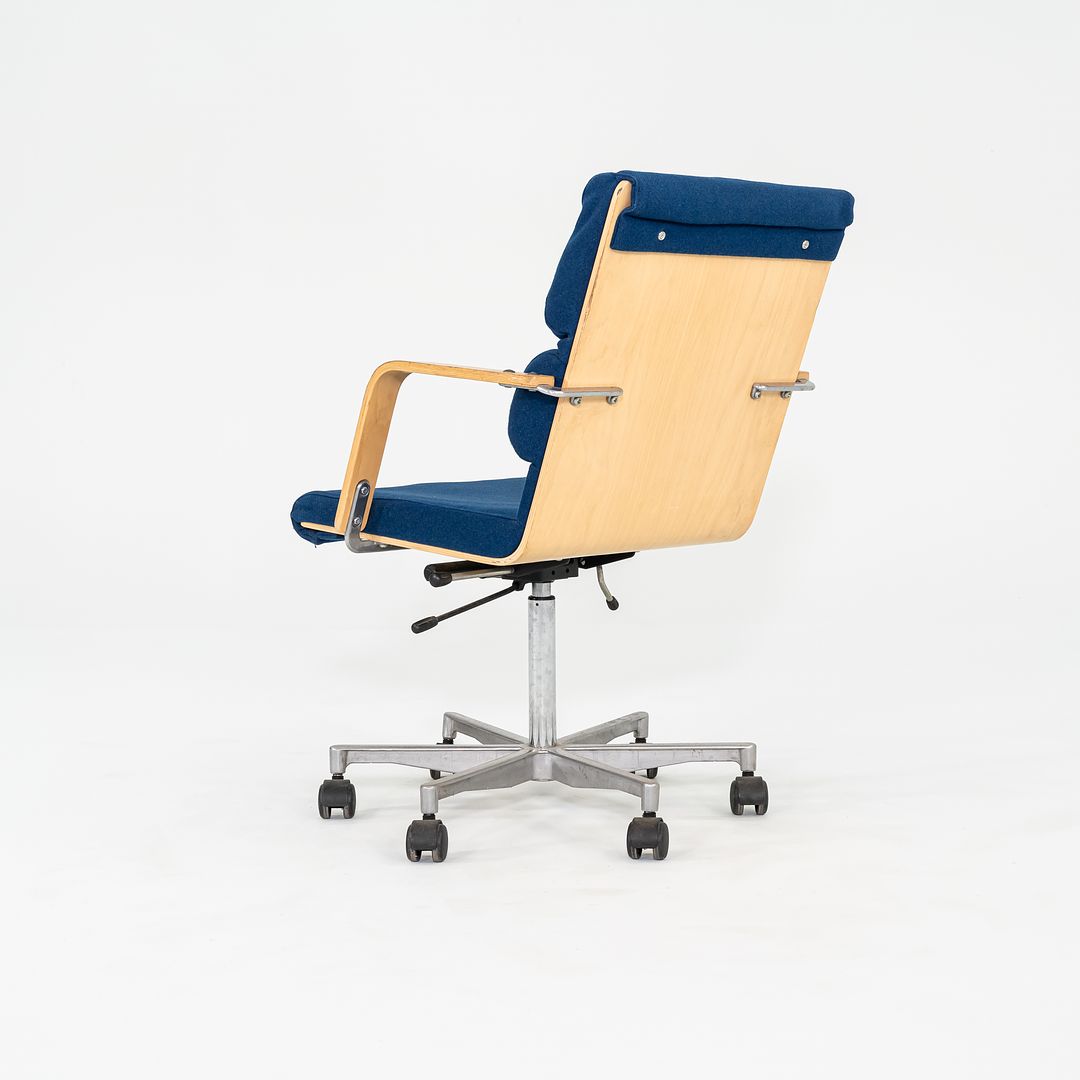 1980s Plaano Chair by Yrjo Kukkapuro for Avarte in Birch with Blue Fabric & Pneumatic Base