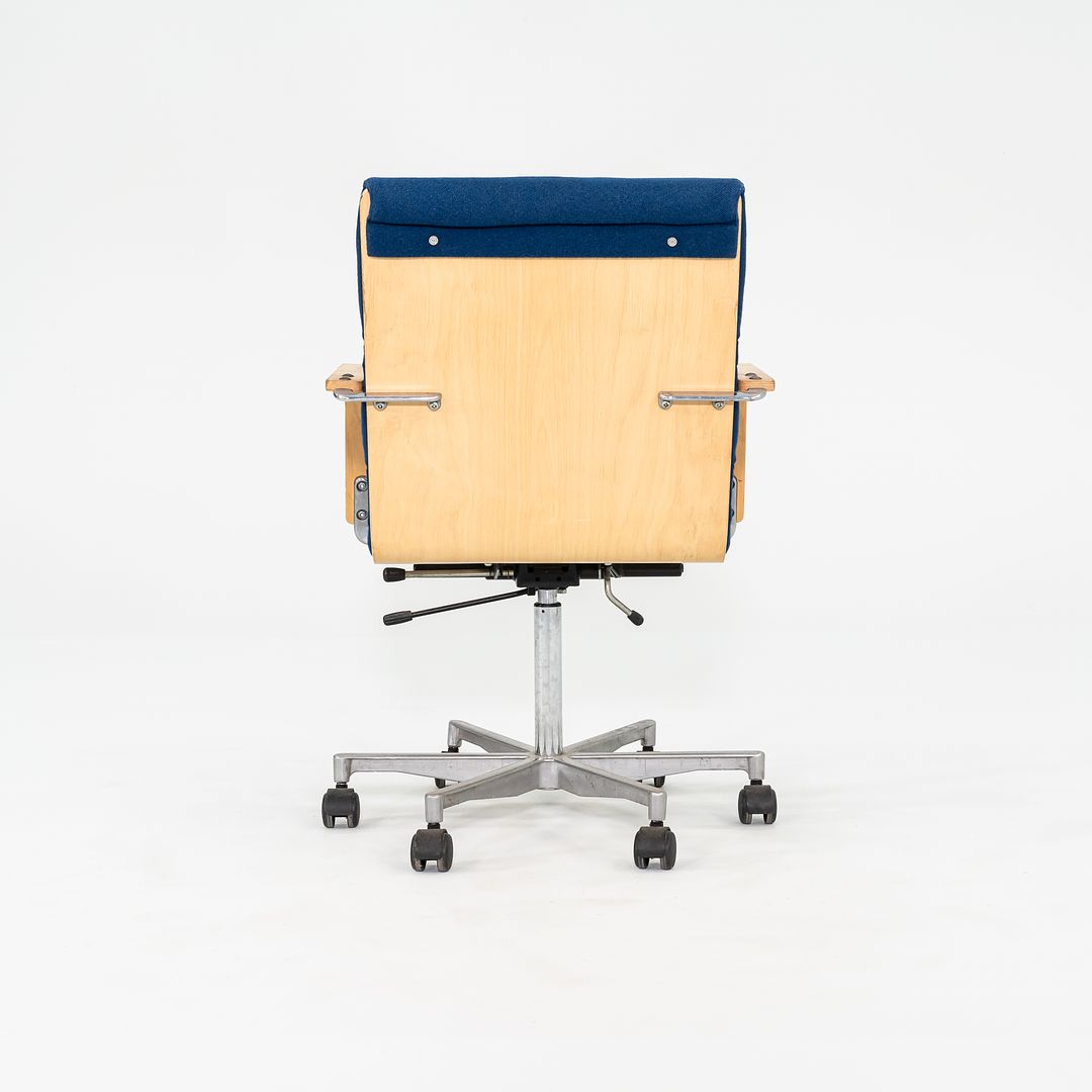 1980s Plaano Chair by Yrjo Kukkapuro for Avarte in Birch with Blue Fabric & Pneumatic Base