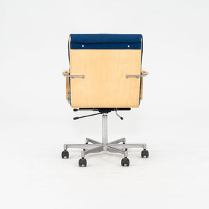 1980s Plaano Chair by Yrjo Kukkapuro for Avarte in Birch with Blue Fabric & Pneumatic Base