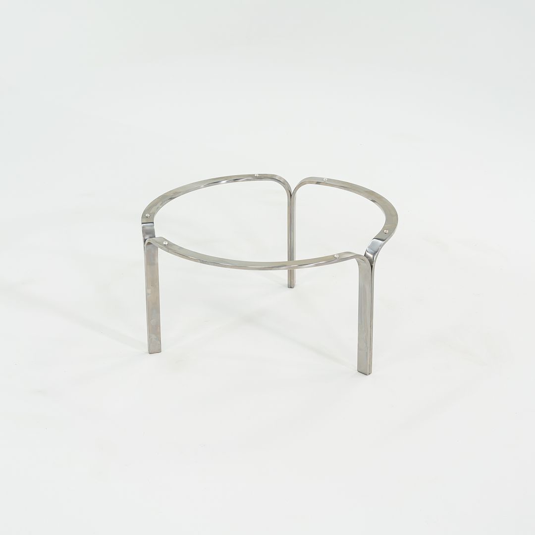 1960s Nicos Zographos for Albano TA.42G.36 Ribbon Coffee Table in Stainless Steel and Glass 36 inch