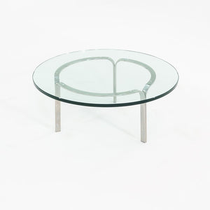 1960s Nicos Zographos for Albano TA.42G.36 Ribbon Coffee Table in Stainless Steel and Glass 36 inch