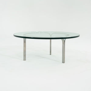 1960s Nicos Zographos for Albano TA.42G.36 Ribbon Coffee Table in Stainless Steel and Glass 36 inch