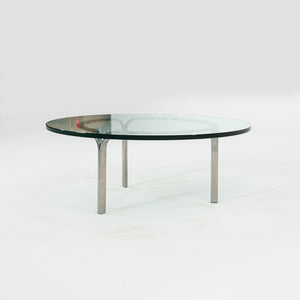 1960s Nicos Zographos for Albano TA.42G.36 Ribbon Coffee Table in Stainless Steel and Glass 36 inch