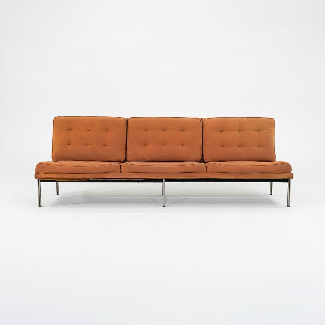 1950s Florence Knoll Parallel Bar System Three Seat Sofa for Reupholstery