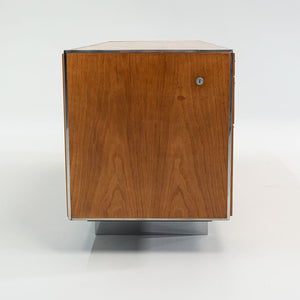 1970s Davis Allen of SOM Custom Oak and Chrome Credenza for General Fireproofing Co. 66 inch