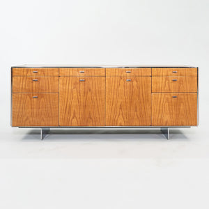 1970s Davis Allen of SOM Custom Oak and Chrome Credenza for General Fireproofing Co. 66 inch