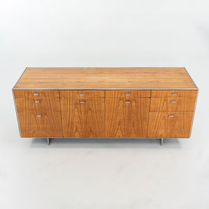 1970s Davis Allen of SOM Custom Oak and Chrome Credenza for General Fireproofing Co. 66 inch