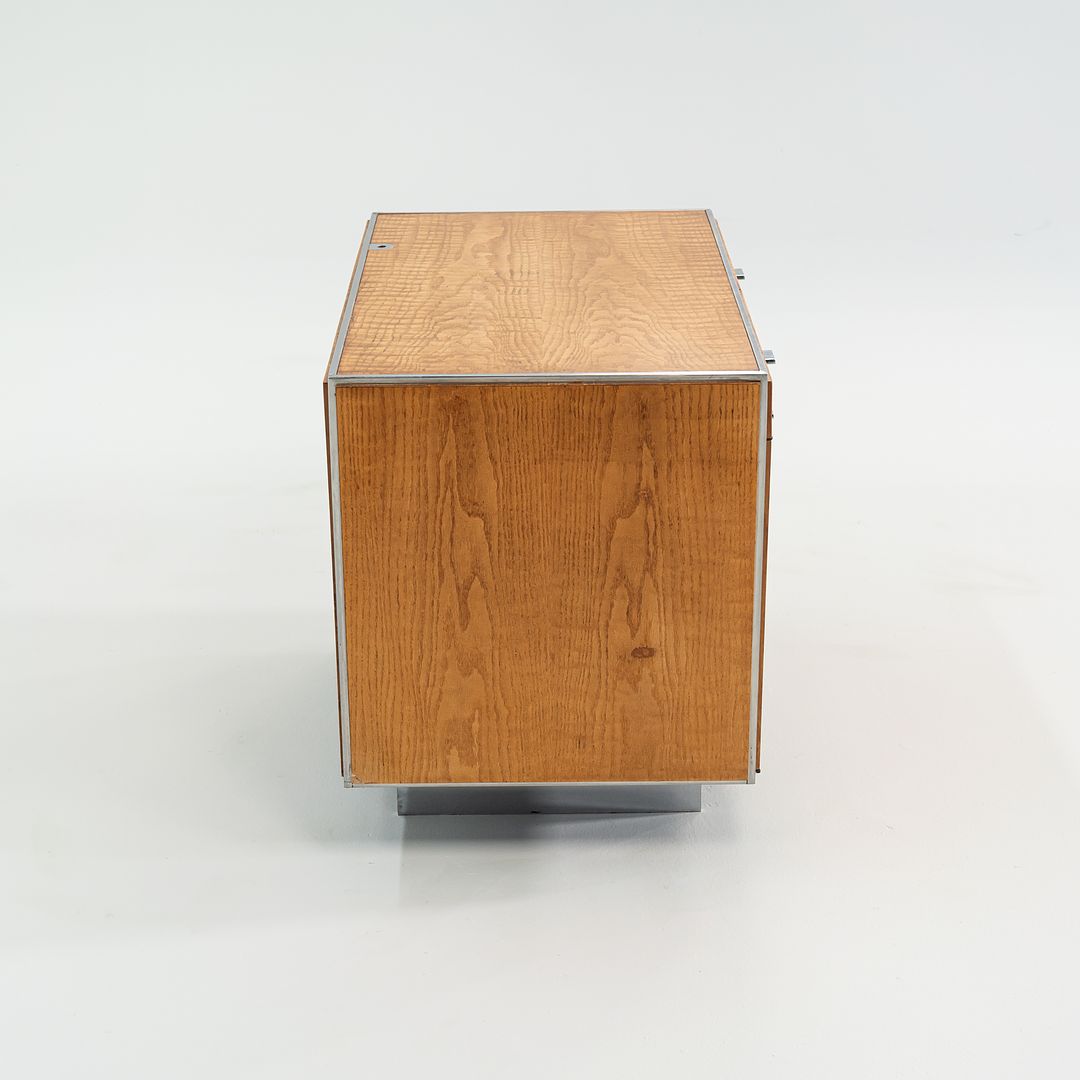 1970s Davis Allen of SOM Custom Oak and Chrome Cabinet for General Fireproofing Co.