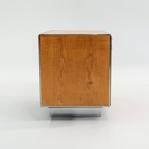 1970s Davis Allen of SOM Custom Oak and Chrome Cabinet for General Fireproofing Co.