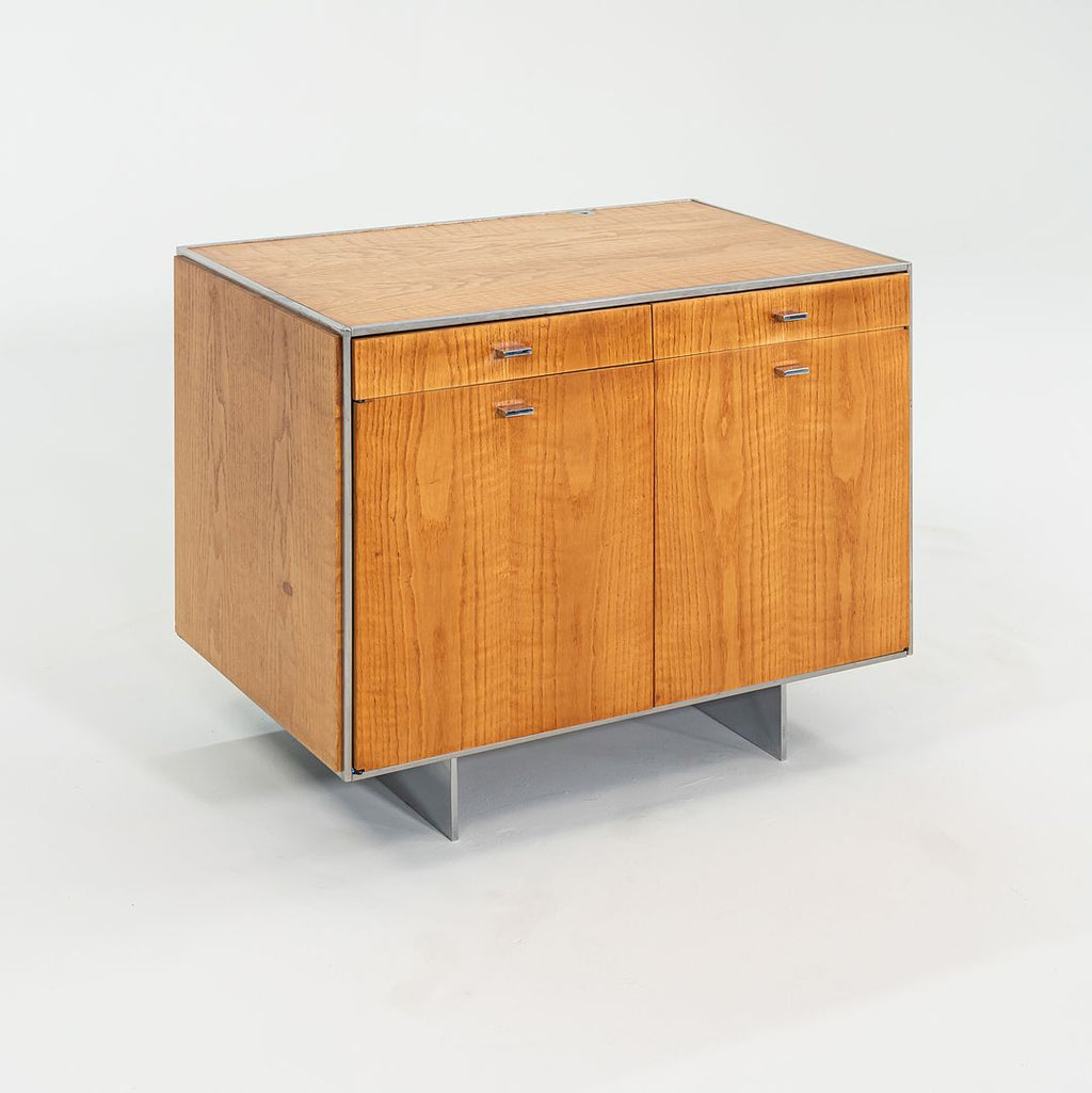 1970s Davis Allen of SOM Custom Oak and Chrome Cabinet for General Fireproofing Co.