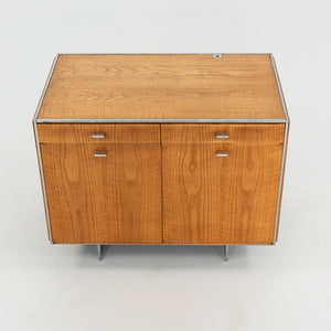 1970s Davis Allen of SOM Custom Oak and Chrome Cabinet for General Fireproofing Co.