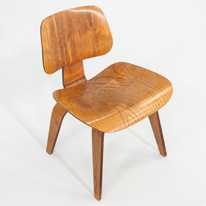 1946 Pair of Eames Evans DCW Dining Chairs in Calico Ash Wood