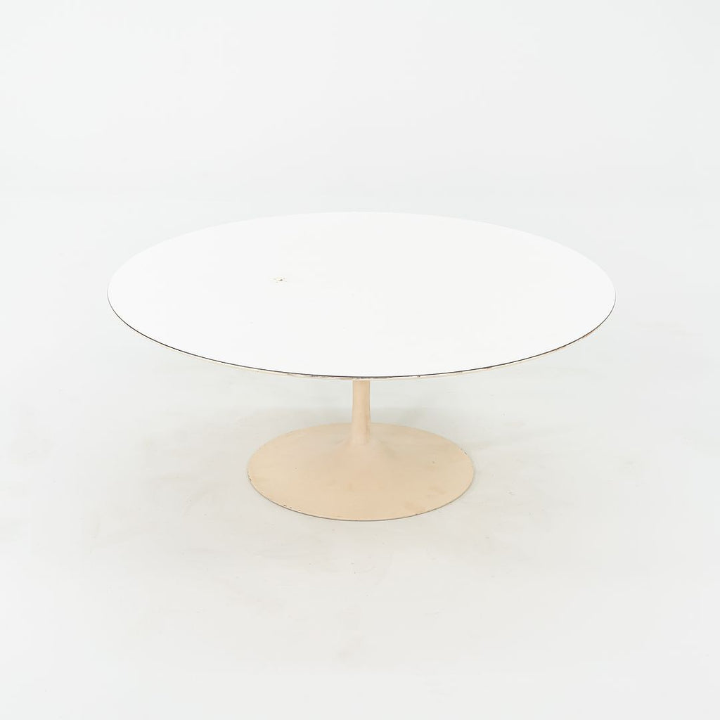 1974 Eero Saarinen for Knoll 36 inch Round Coffee Table in White Laminate