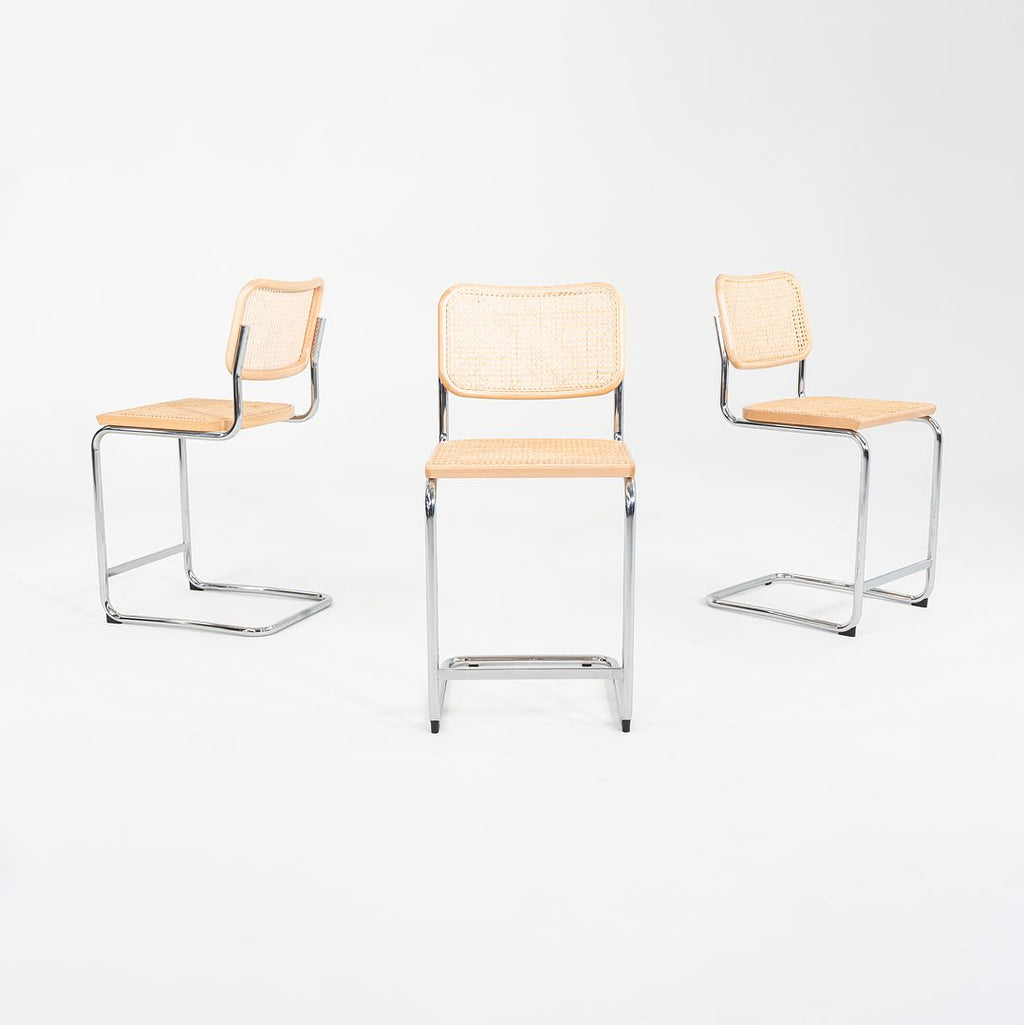 2023 Set of Three Cesca Counter Stools by Marcel Breuer for Knoll in Beech