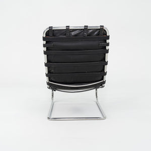 SOLD 1970s Knoll Mies van der Rohe MR Chaise Lounge Chair in Black Leather