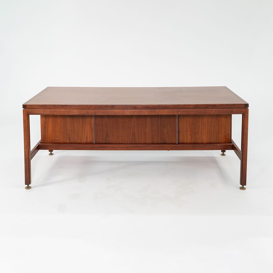 1970 Jens Risom Designs Double Pedestal Executive Desk in Walnut