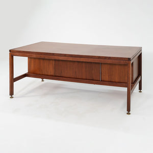 1970 Jens Risom Designs Double Pedestal Executive Desk in Walnut