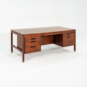 1970 Jens Risom Designs Double Pedestal Executive Desk in Walnut