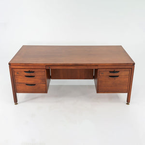 1970 Jens Risom Designs Double Pedestal Executive Desk in Walnut